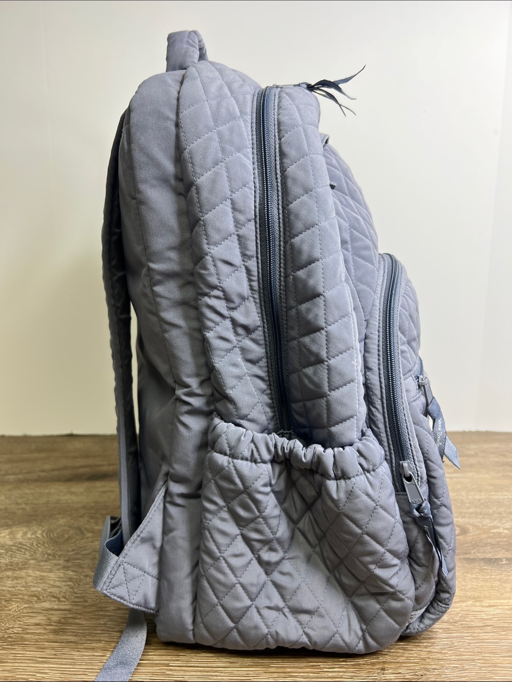 Vera Bradley Gray Quilted Campus Backpack | Large Travel  Bag | Floral Lining - Picture 2 of 15